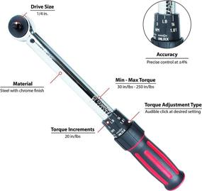 img 3 attached to 🔧 Performance Tool M196 1/4-Inch Drive 250 in/lb Click-Type Torque Wrench