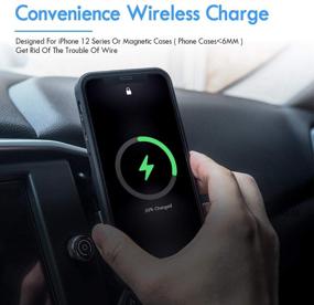 img 2 attached to 🚗 FUNWICT Magnetic Wireless Car Charger: Auto-Alignment Air Vent Phone Mount for iPhone 12 Series (Black) - 15W Fast Charging & 360 Degree Rotation