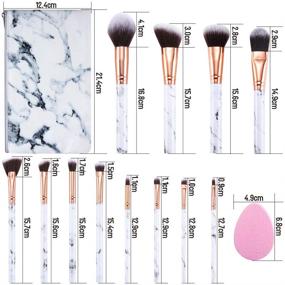 img 1 attached to 💄 START MAKERS Professional 12Pcs Marble Makeup Brushes Set Including Foundation, Eyeshadow, and Eyebrow Brushes Set with Makeup Sponge and Cosmetic Bag