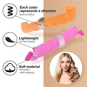 img 3 attached to 40 Hair Curlers for Long Hair | Heatless 22 inch Magic Curls with Styling Hooks | Spiral Hair Rollers | Heatless Hair Styling Kit