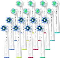 🪥 16 pack of replacement toothbrush heads for oral b braun: electric toothbrush heads for oral-b pro 1000 cross action precision clean 7000 9600 500 3000 8000 electric toothbrush - white logo