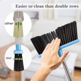 img 1 attached to 🧹 2021 Blue Broom and Dustpan Set – Versatile Indoor/Outdoor Combo with 3-Foot Angle Heavy Push, Long Handle – Ideal for Sweeping Kids Garden, Pet Dog Hair, Lobby, Wood Floors, Kitchen, and House Cleaning