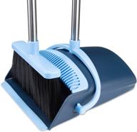 🧹 2021 blue broom and dustpan set – versatile indoor/outdoor combo with 3-foot angle heavy push, long handle – ideal for sweeping kids garden, pet dog hair, lobby, wood floors, kitchen, and house cleaning logo