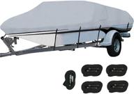 orgrimmar 600d waterproof trailerable boat cover - heavy duty protection with 2 air vents | v-hull, tri-hull, fishing boat, bass boats, pro-style, runabout логотип