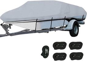 img 4 attached to Orgrimmar 600D Waterproof Trailerable Boat Cover - Heavy Duty Protection with 2 Air Vents | V-Hull, Tri-Hull, Fishing Boat, Bass Boats, Pro-Style, Runabout