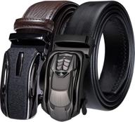 barry wang double ratchet fashion leather men's accessories and belts logo