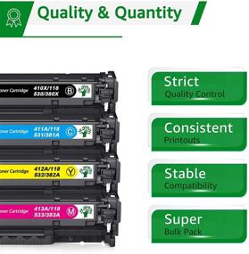 img 3 attached to 🖨️ GREENSKY Remanufactured Toner Cartridge Replacement for HP 304A & Canon 118 - Suitable for CP2025DN, CM2320N, CM2320NF, CM2320FXI MFP, MF8580CDW, MF8350CDN, MF8380CDW, MF726CDW, LBP7660CDN, LBP7200CDN Printers (4 Pack)