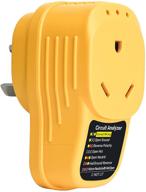 yellow rv surge protector 30 amp - briidea adapter circuit analyzer with led indicator light, 30 amp male to 30 amp female for rv trailer logo