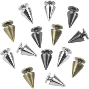 img 2 attached to 🔩 240 PCS Bullet Cone Spike and Stud Metal Screw Backs, 7mmx10mm, for DIY Leather Crafts (Silver, Black, Bronze)