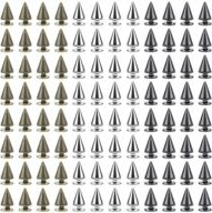 🔩 240 pcs bullet cone spike and stud metal screw backs, 7mmx10mm, for diy leather crafts (silver, black, bronze) logo