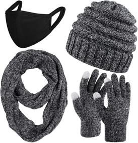 img 4 attached to URATOT Womens Winter Knitted Touchscreen Women's Accessories