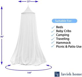 img 3 attached to 🦟 Optimized Mosquito Repelling Net for Beds, Hammocks, and Cribs - Insect Protection Hanging Canopy for Camping with Spacious Screen Opening by Lavish Home - 75-31215, White