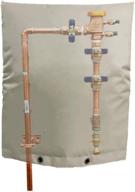 🧊 insulated cover for backflow preventers - 16"w x 20"h | winter freeze protection, pouch design for water sprinkler valve box, meter or controller | outdoor pipe covers (off white) logo