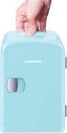 🌡️ chefman mini portable blue personal fridge | cool or heat & store skincare, snacks, or 6 12oz cans | lightweight 4-liter capacity | compact storage for on-the-go логотип