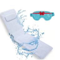 bath pillow full body: ultimate tub neck and back support with non-slip suction cups and gel eye mask - comfortable and soft logo