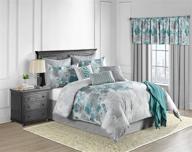 🌺 luxurious lanwood claire cotton 10-piece comforter set, king size, teal floral pattern logo