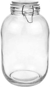 img 4 attached to 🔒 Folinstall 1 Gallon Glass Canning Jar, Wide Mouth Mason Jars with Clip Top Lids - Food Storage Containers for Bathroom or Kitchen, Clear, 128 FL OZ (Includes 1 Piece Replacement Gaskets)