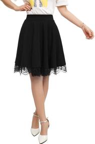 img 3 attached to 👗 Bbonlinedress Mini High Waisted Skater Skirt for Women - Casual, Versatile, Stretchy, Flared Design