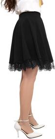 img 2 attached to 👗 Bbonlinedress Mini High Waisted Skater Skirt for Women - Casual, Versatile, Stretchy, Flared Design