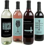 🏡 housewarming gift for women and men - home sweet home wine labels - set of 4 логотип