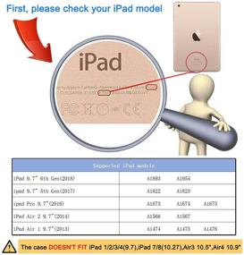 img 3 attached to 👧 Детский чехол VICVOL для iPad 9.7 2018/2017 и Air 1/2 и Pro 9.7 - Ударопрочный чехол с ручкой и подставкой, защитный с экраном и розового цвета - iPad 5-ого / 6-ого поколения.