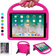 👧 vicvol kids case for ipad 9.7 2018/2017 & air 1/2 & pro 9.7 - shockproof handle stand protective case with screen protector and pink color - ipad 5th/6th generation logo