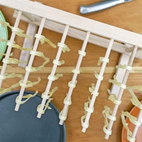 img 1 attached to 🍝 Convenient Collapsible Wooden Pasta Drying Rack - Southern Homewares Natural Beechwood