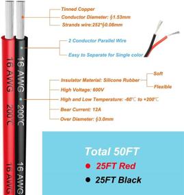 img 3 attached to 🔌 Silicone Extension Cable for Electrical Conductors in Parallel