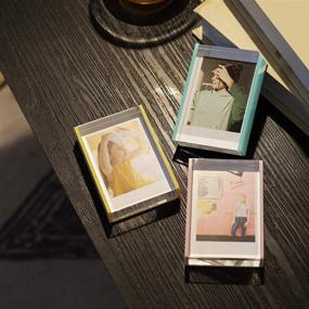 img 1 attached to 🎞️ Улучшите свои моменты с фотоаппаратом Instax Mini с помощью рамок для фотографий WINKINE Instax Polaroid - набор зеленого, розового и желтого цветов.