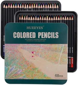 img 4 attached to 🖍️ 48 Professional Oil Based Colored Pencils with Color Wheel, Water-Based Coating - Ideal for Coloring, Drawing, Vibrant Art Supplies for Adults & Children - Perfect Holiday Gifts & School Equipment for Beginners