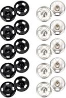 🧷 sumind 100 sets sew-on metal snap fastener buttons - press button for sewing clothing, 10 mm size, color: black and silvery logo