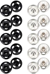 img 4 attached to 🧷 Sumind 100 Sets Sew-on Metal Snap Fastener Buttons - Press Button for Sewing Clothing, 10 mm Size, Color: Black and Silvery