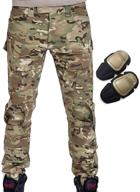 👖 premium men's combat pants with knee pads - military army tactical airsoft paintball shooting pants in digital woodland logo