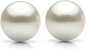 img 3 attached to 💎 Women's 14K Gold Stud Earrings with Freshwater Cultured White Pearls - Screwbacks Jewelry