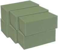 🌿 premium dry floral foam bricks: green styrofoam foam blocks, 6 pack for stunning artificial floral arrangements, decorations, and arts & crafts projects logo