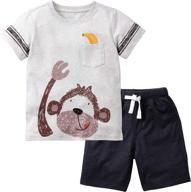 cute clothes sleeve t-shirt toddler outfits for boys - complete clothing sets logo