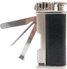 img 3 attached to 🔥 Серебристо-черный кожаный табачный запальщик для трубки Mr. Brog и чешский инструмент - модель LGHT08 - все в одном