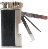 🔥 серебристо-черный кожаный табачный запальщик для трубки mr. brog и чешский инструмент - модель lght08 - все в одном логотип