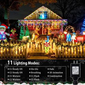 img 1 attached to Transform your Outdoor Decor: Color Changing Christmas Lights with 11 Modes - 320 LED 33ft Curtain Fairy String Light