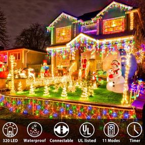 img 2 attached to Transform your Outdoor Decor: Color Changing Christmas Lights with 11 Modes - 320 LED 33ft Curtain Fairy String Light