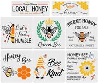 🐝 set of 8 french honey bee stencils - 12x12 inches, reusable for painting, ideal for diy farmhouse wood signs logo