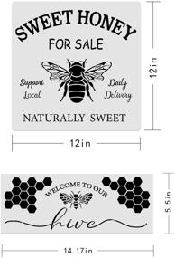 img 2 attached to 🐝 Set of 8 French Honey Bee Stencils - 12x12 Inches, Reusable for Painting, Ideal for DIY Farmhouse Wood Signs