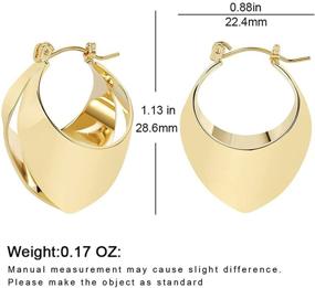 img 1 attached to 💫 Stunning LEEKOO Half Hollow Ball Drop Dangle Hoop Earrings: Must-Have 14K Gold Plated Accessories for Women and Girls