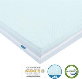 img 1 attached to 🛏️ Inofia Gel Memory Foam Mattress Topper - SAYMOR Collection - Indulgent Comfort with Extra Pressure Relief - Soften Any Sleep Surface - 100 Night Home Free Trial (2" Queen, Gray) - No Cover Included