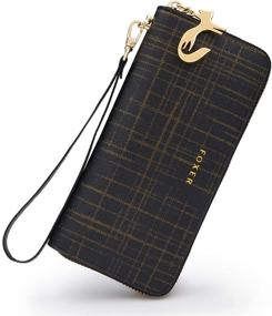 img 4 attached to 👛 FOXER Women's Leather Bifold Clutch Wallet with Wristlet Card Holder - Fashionable and Functional