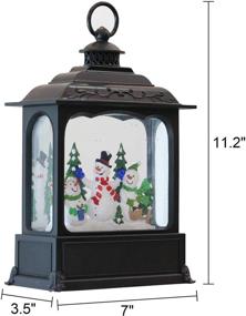 img 3 attached to Musical Christmas Snow Globe Lantern - DRomance Battery & USB Powered Water Glitters Swirling Singing Snowman Snow Globe Lantern Holiday Decor with Timer