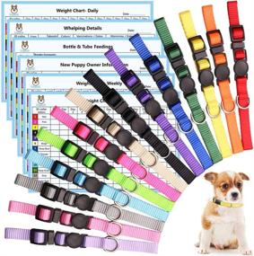 img 4 attached to 🐶 14 PCS Puppy Collars for Litter Puppy ID Collars: Whelping, Safety Buckle, and Breakaway Design