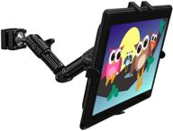 high-quality car headrest tablet holder - adjustable arm, sturdy aluminum mount for ipad 7, galaxy tab, fire tablets | mount-it! premium (mi-7310) logo