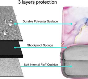 img 2 attached to Сумка для ноутбука MOSISO для MacBook Pro 16 дюймов A2141, Dell HP Acer Samsung Sony Chromebook, сумка-чехол из полиэстера с плечевым ремнем и петлей для тележки Marble MO-MBH216