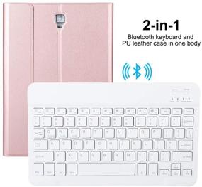 img 2 attached to 🌹 Rose Gold Wireless Keyboard Case for Samsung 10.1'' Tablet S4, Tab A, and 10.5 T830/T835 - Bluetooth Detachable Keyboard, Magnetic Folio, Screen Protector & Stylus Holder